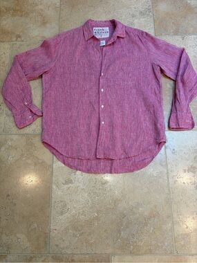 Frank & Eileen women’s Pink Linen Button-Down Shirt